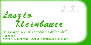 laszlo kleinbauer business card